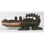 American Folk Art School (19th/20th century), "Litigator" Alligator, painted carved wood