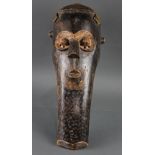 Kuba Kingdom, D.R. Congo, Kete mask with long chin, more subtle than most examples, fine wood with