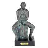 Armando Romero, (Mexican, b. 1964), Seated Man, 1986, bronze sculpture, monogrammed and dated