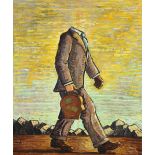 Robert Chiarito (American, 20th century), "On the Move (Headless Man)," 2001, oil on canvas, overall