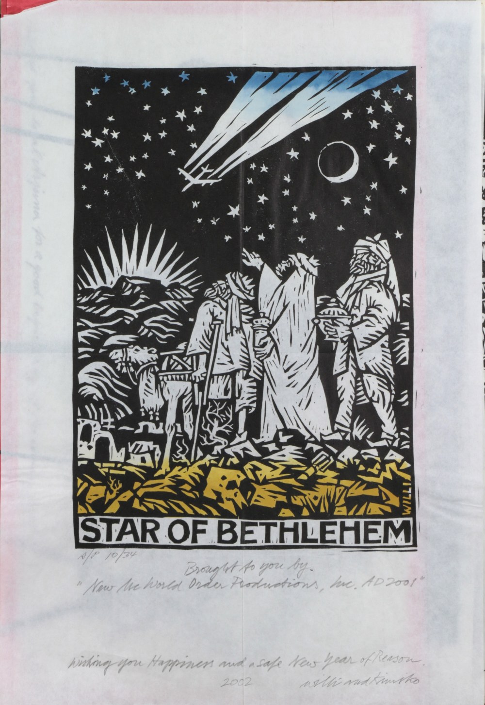 (lot of 10) Willi Baum (American, 20th century), "Star of Bethlehem," (2) "The Gunungan," (2) "