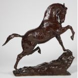 European School (19th/20th century), Stallion, bronze sculpture, signed "D. Montagu," edition 4/