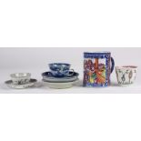 (lot of 7) Chinese export porcelain, mostly Qing dynasty, consisting of a grisaille armorial cup and