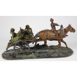 Evgeny Aleksandrovich Lansere (Russian, 1848-1886), "Retour au Champs," bronze sculpture, signed (in