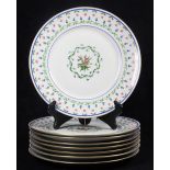 (Lot of 8) French Limoges Cerelene service plates, after the 18th century Sevres Lafayette pattern