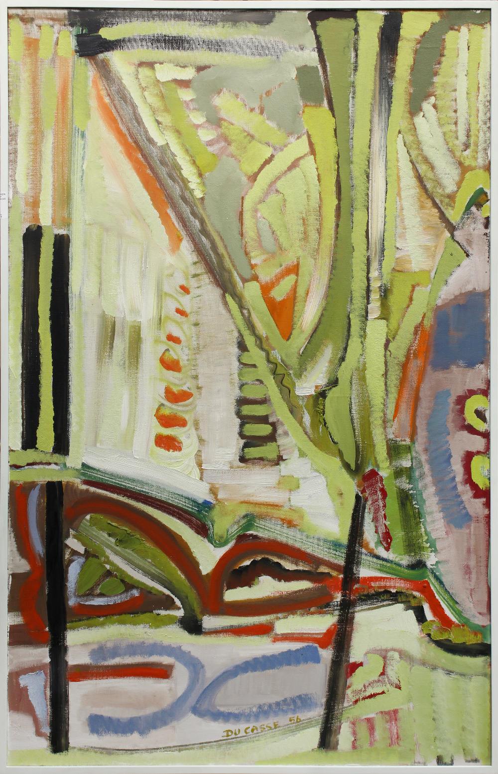 Ralph Ducasse (American, 1916-2003), "Abstract in Light Green," 1956, oil on canvas, signed and