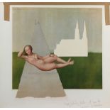 (lot of 7) Ruth Wall (American, 1917-1909), Figural Abstracts, three serigraphs and three ink on