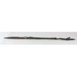 Nepalese iron figural spear, surmounted by a praying figure, 31"l