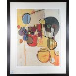 Leslie Allen (American, 20th century), Untitled (Abstract Circles), color lithograph, signed in