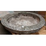 Continental Rococo style cement fountain base, 40"dia.