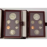 (Lot of 2) 1984 Olympic prestige coin proof sets, each having 6 coins including an Olympic silver