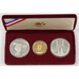 Olympic silver and gold proof set, 1983-1984, including three coins, consisting of a 1983-S and