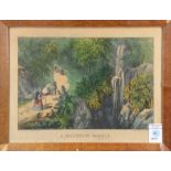 Currier & Ives (Publishers) (American, Established 1837-1907), "A Mountain Ramble, hand colored