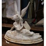 Marble sculpture 'Cupid and Psyche' after Antonio Canova, (Italian 1757-1822), depicting a recumbent