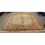 Chinese carpet, circa 1940, depicting bats and flowers, 8' 4'' x 10'