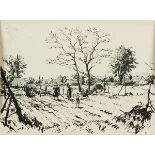 (lot of 2) Erich Gruner (German, 1881-1966), "Begegnung," 1920, etching, and "Landliche Arbeit,"