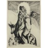 (lot of 2) Otto Dill (German, 1884-1957), "Tiger," 1919, lithograph, signed and dated in plate lower