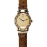 Gentleman's Hamilton, 14k yellow gold wristwatch Dial: round, golden, applied arrow head hour