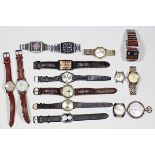 Collection of watches including a gentleman's Rado Diastar 515, day-date automatic stainless steel