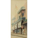 Attributed to Pearl May Ransom (American, 1883-1968), Chinatown Street Scene, watercolor, signed "