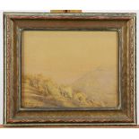 Desert Landscape, 1915, watercolor, signed "L. Hoen" and dated lower left, overall (with frame):