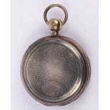 Silver repeater open face pocket watch Dial: silver, engine turned and polished, enamel Roman