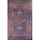 Antique Persian Kashan carpet, 11'11" x 19'10"