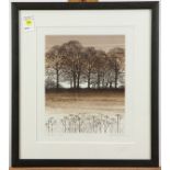 Kathleen Caddick (British, b. 1937), "Tree Ridge," etching, pencil signed lower right, titled