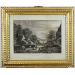 "A Scene in France," charcoal on paper, titled lower center, unsigned, 20th century, overall (with