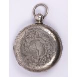Arnold Adams & Co. London keywind silver hunting case pocket watch Dial: white enamel, Roman