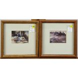 (lot of 2) Landscapes, watercolors, each signed "Einhorn", lower left and lower right, 20th Century,