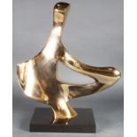 American School (20th century), Untitled (Abstract Seated Figure), bronze sculpture, unsigned,