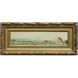 Northern California Coast, watercolor, unsigned, 19th/20th century, overall (with frame): 7.25"h x