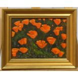 Laura Williams (American, 20th century), "Poppies in the Sun," oil on board, signed lower left,