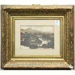 Desert Landscape, watercolor, unsigned, 20th century, overall (with frame): 18.25"h x 21.5"w