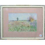 Mabel Bacon Plimpton English (American, 1861-1944), View of a Field, watercolor, signed lower