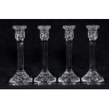 (lot of 4) Waterford single-light crystal candlesticks, each of baluster form, and having