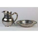 (lot of 2) American sterling silver group consisting of a Gorham three pint water pitcher,