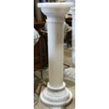 Continental carved marble pedestal, executed in parian marble, of columnar form and rising on a