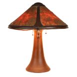 Dirk Van Erp Arts and Crafts hammered copper and mica table lamp, the large form executed by Dirk