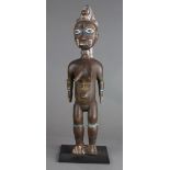 Kuolango style female carving with painted features and body scarification, 15"h