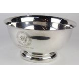 Gorham silver plate trophy bowl fronted by an engraved medallion that reads, 'Ladies Home Journal