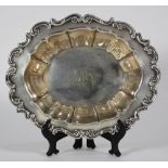 Gorham sterling silver entrée serving bowl, 1898, set with a chased s and c scroll rim enclosing the