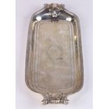 British George III sterling silver pen tray, bearing makers marks RW, Dublin, 1786, the classic