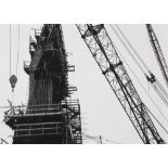 Ralston Crawford (American, 1906-1978), Structure detail with Crane, gelatin silver print, pencil