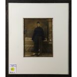 A Chinese Shopkeeper, 19th century, albumen print, unsigned, overall (with frame): 15"h x 12.5"w
