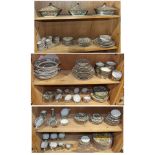 (lot of approx. 170) Six shelves of Chinese rose medallion table service, including plates, dishes