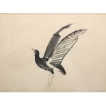 Morris Graves (American, 1910-1960), "Plover," 1955, ink on paper, signed and dated lower right,