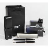 Montblanc Meisterstruck fountain pen and mechanical pencil set includes one ultra black fountain pen