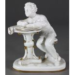 Russian Lamanosov Royal factory porcelain figure, executed in white porcelain with hand-painted gilt